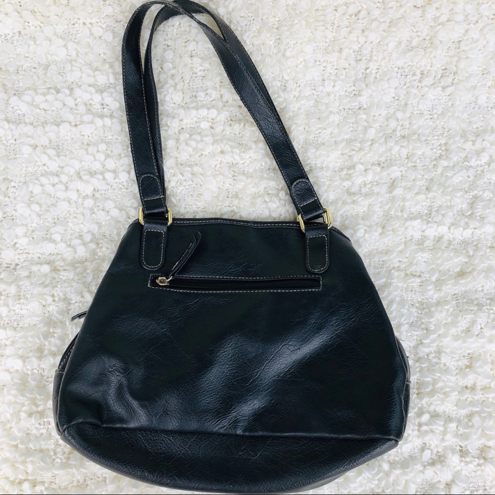 Style & Co Black Leather Handbag/Shoulder Bag - Picture 3 of 5